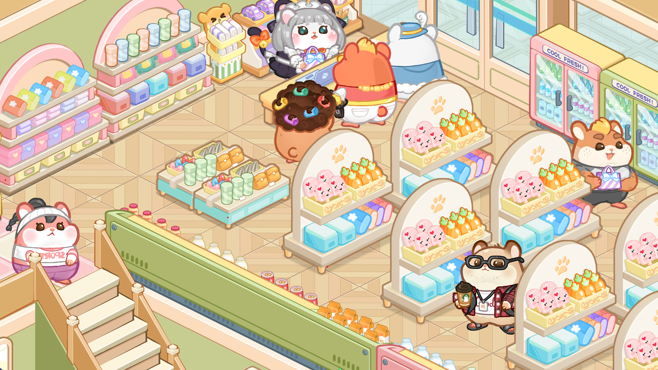 ハムハム商店街 ゲーム画面